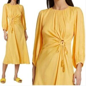 Farm Rio Front Circle Cut Out Midi Dress